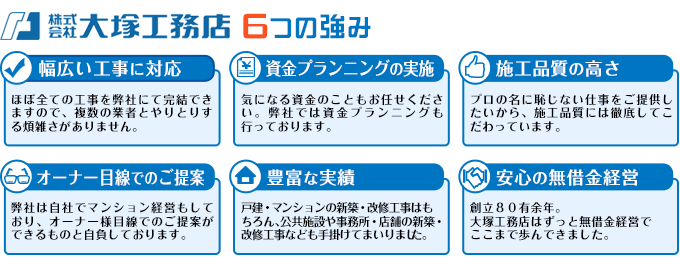 大塚工務店の6つの強み
